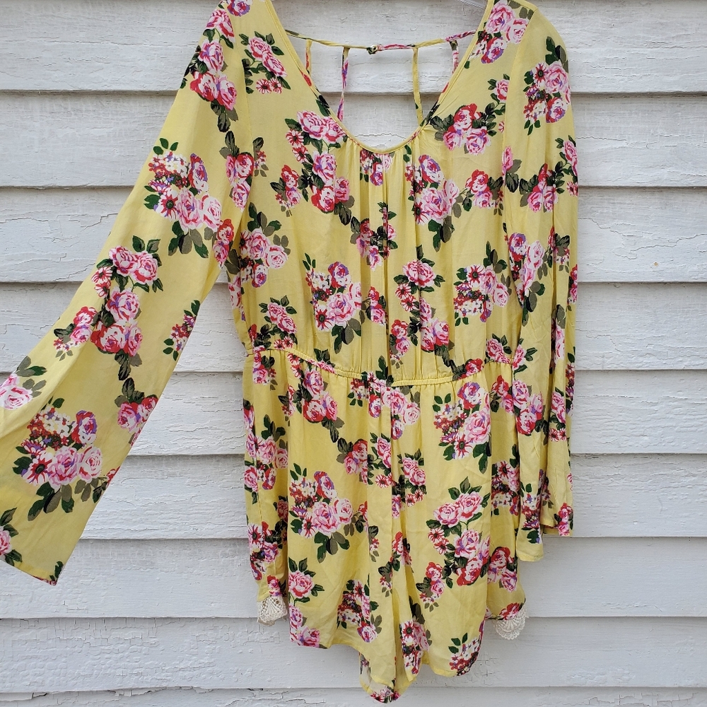 Yellow Floral Romper